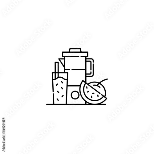 Fruit smoothie icon, healthy food Symbol Outline icon Transparent background Editable Stroke