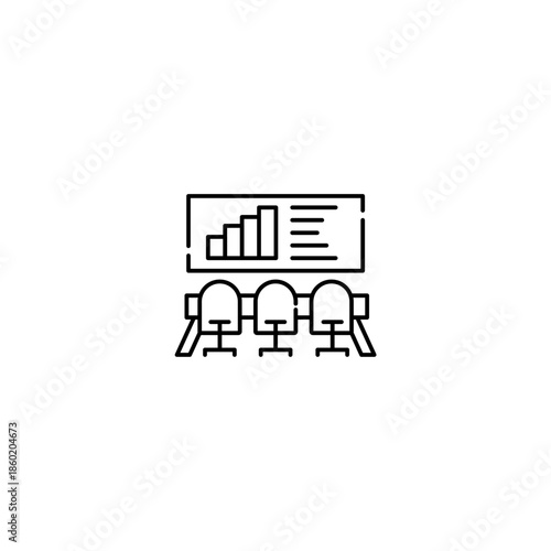 Seminar or Conference icon, workshop Symbol Outline icon Transparent background Editable Stroke