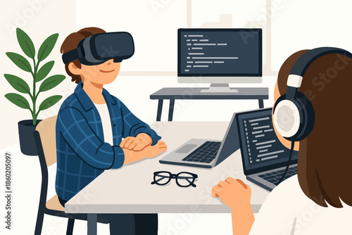 Exciting moments of creative youth working on autonomous mechanisms and robotic arms in the education workshop.