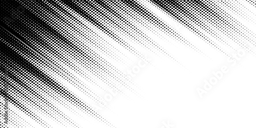 Vector black and white halftone gradient banner, texture template made of lines, illustrations creative pattern paint