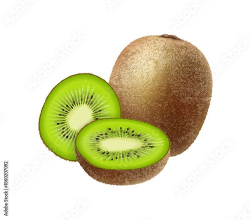 kiwi isolated on white background