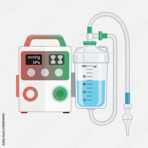 Medical equipment devices showing monitor and IV infusion setup for healthcare technology illustration.