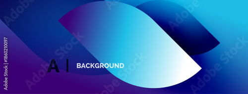 Abstract gradient background. Blue, purple hues blend smoothly. Text reads AI BACKGROUND in white. Minimalist design, modern aesthetic.