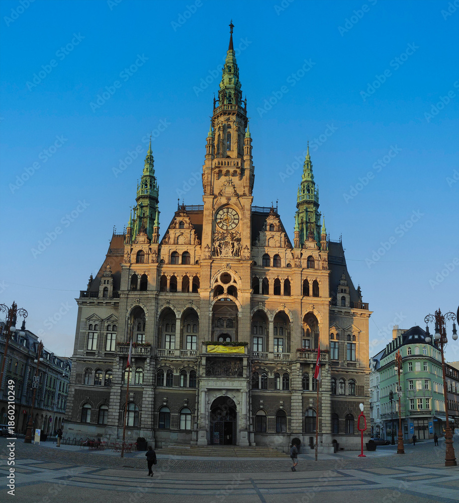 Naklejka premium view of Old town, Town Hall in Liberec, Czech Republic