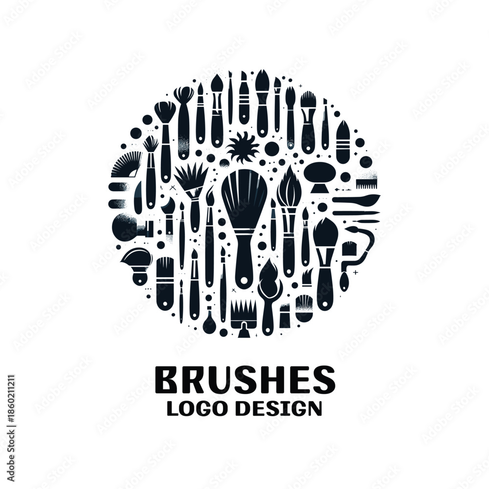 Fototapeta premium Brushes Vector Logo Design