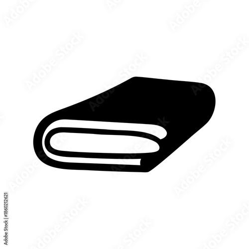 Simple black silhouette of a folded piece of fabric or clothing