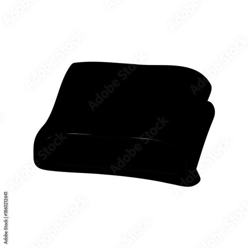 Abstract Black Blob on a White Background with Distorted Rectangle Shape