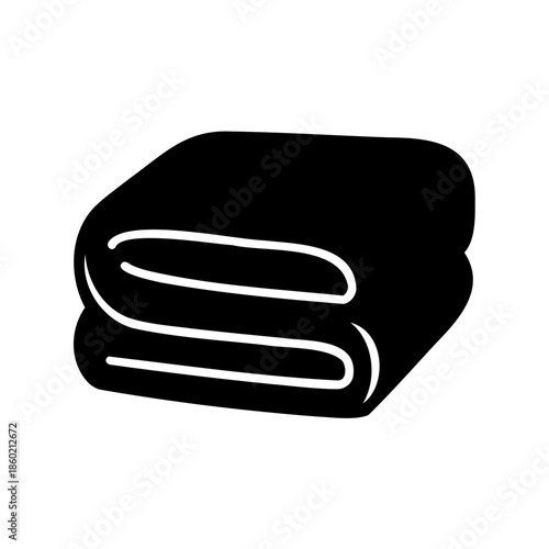 Neatly Folded Towel or Soft Blanket Isolated on White Background, Ready to Use