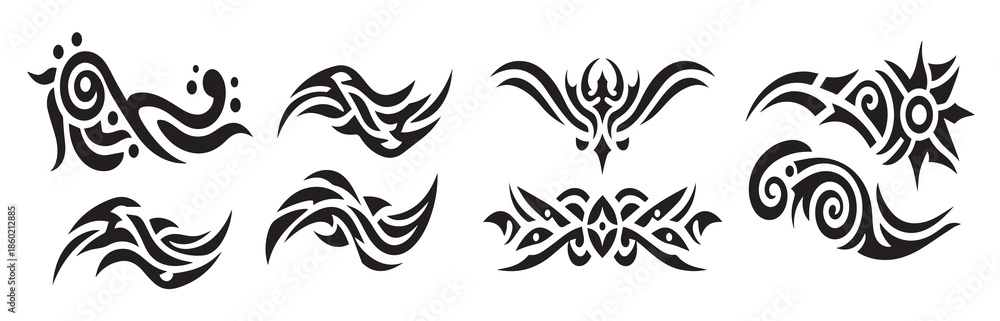 Obraz premium tribal tattoo design vector art illustration