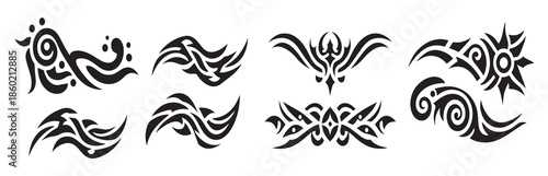  tribal tattoo design vector art illustration