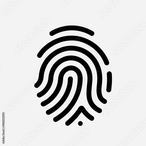 Minimalist Fingerprint Icon for Digital Security and Identity Authentication