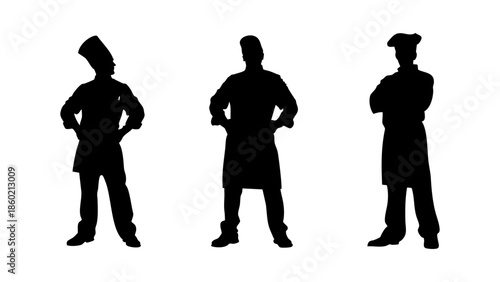 chef profession silhouette collection
