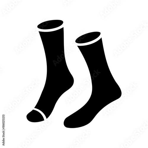 Two monochrome socks for feet protection, with white accents, on white