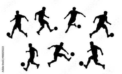 soccer player with the ball playing football collection
