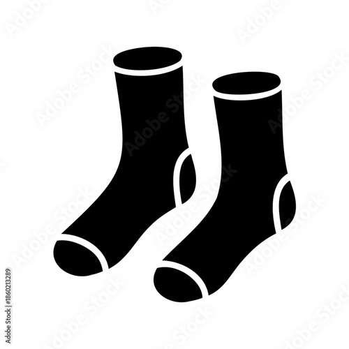 A pair of black socks for wearing to keep your feet warm