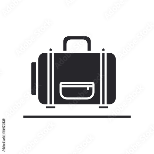 suitcase icons outline and Flat Style,transparent background