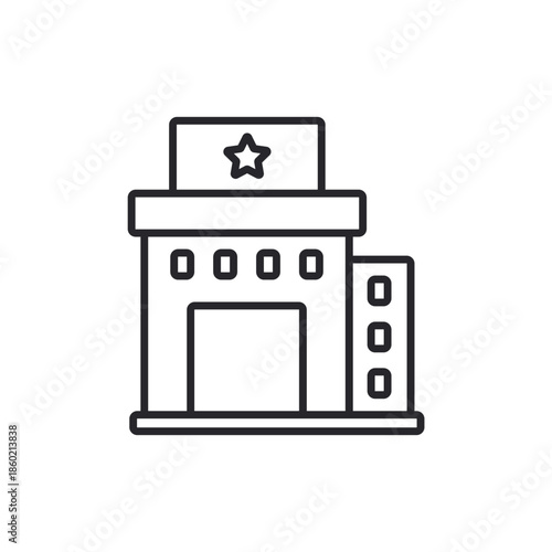 hotel icons outline and Flat Style,transparent background