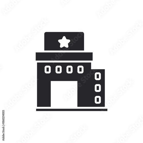hotel icons outline and Flat Style,transparent background