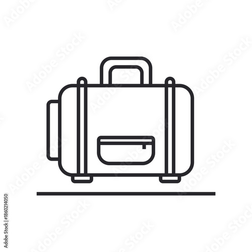 suitcase icons outline and Flat Style,transparent background