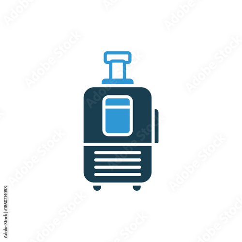 luggage icons outline and Flat Style,transparent background