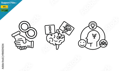 Developmental disabilities icon. Cognitive disorder, psychology. Icon vector