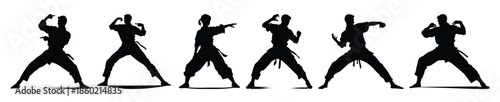 martial arts silhouette clipart set karate silhouettes bundle