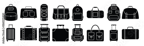  travel icon vector set luggage illustration sign 