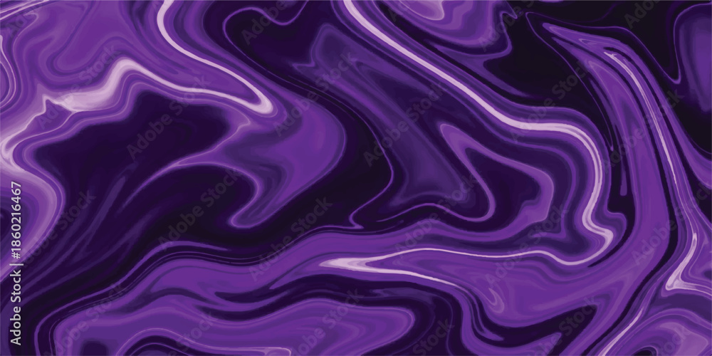 Obraz premium Bold Purple Liquid Marble Pattern with High Contrast Swirls and Modern Abstract Backdrop