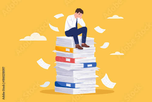 Man with papers and stress