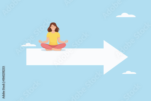 Woman Meditating On Arrow