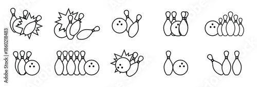 linear icon bowling lane vectors