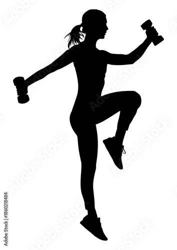 silhouette of a girl exercise