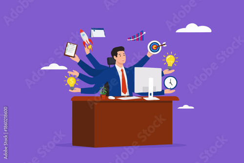 Busy Office Worker Concept