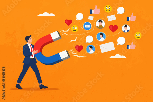 Business Man With Magnet