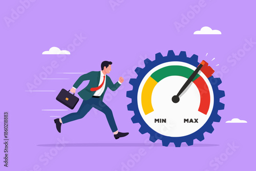 Business Man Running Fast