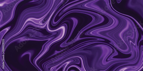 Graceful violet and black liquid marble flow with elegant swirling patterns and artistic acrylic paint texture for sophisticated backdrops