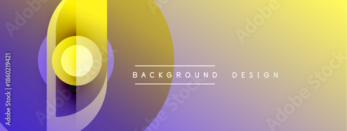 Abstract gradient background. Yellow, purple hues blend smoothly. Modern design elements create dynamic visual effect.