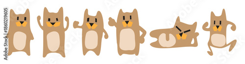 The Bear drawing cartoon style for sticker or stamp concept