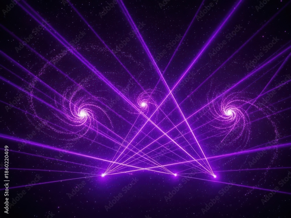 Fototapeta premium Purple laser show with swirling patterns