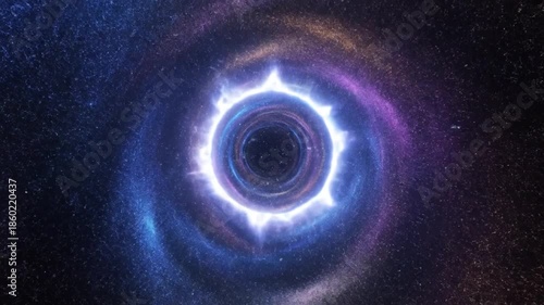 Wallpaper Mural Cosmic black hole illustration in deep space with light and color Torontodigital.ca