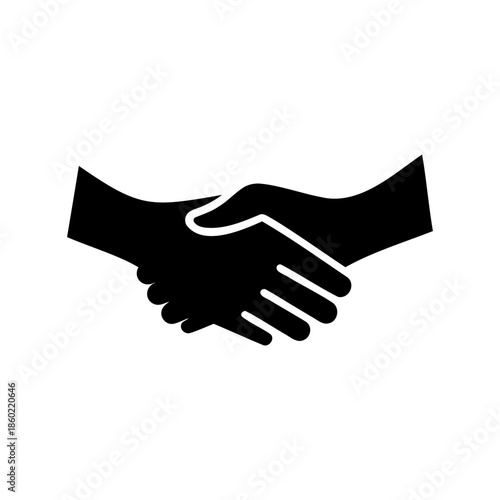 Silhouette of a handshake representing agreement partnership and successful business collaboration