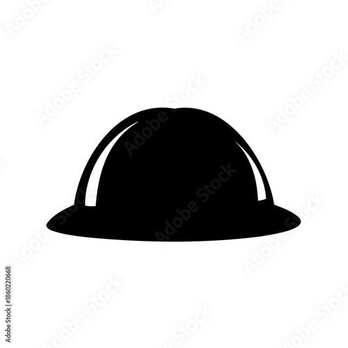 Black silhouette image depicting a safety helmet or hard hat design