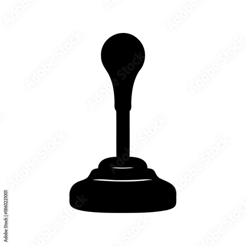 Silhouette of an old fashioned microphone, representing antique technology, a vintage symbol