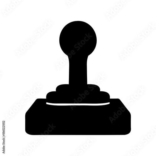 Retro arcade joystick with a black silhouette for vintage gaming fun