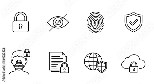 Security icons representing various protection methods