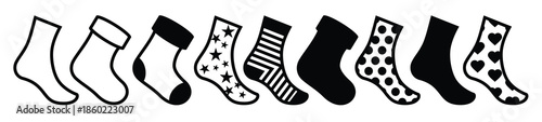 socks icons black on a white background