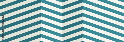 Teal Chevron Pattern on Square with Diagonal Stripes Geometric Design vector
