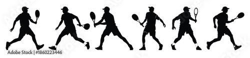 tennis player black silhouette bundle