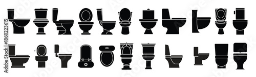 toilet icon set wc illustration sign collection bathroom