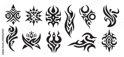 tribal tattoo design vector art illustration